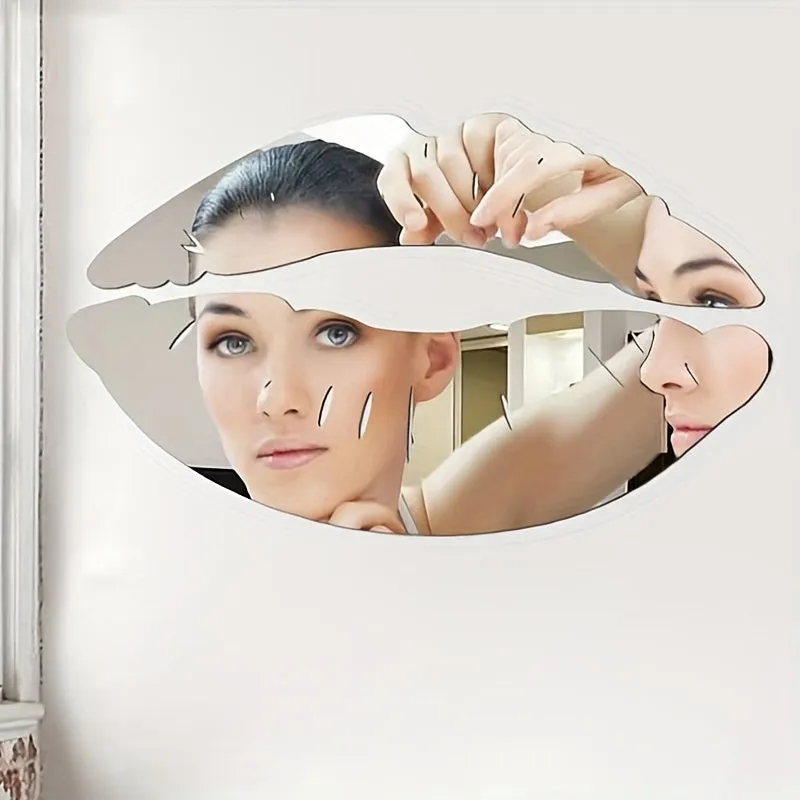 3D Lips Mirror Wall Stickers Acrylic SelfAdhesive Murals for Home