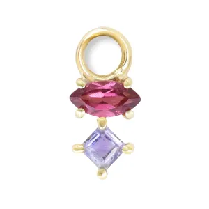 Astrid Marquise Rhodolite Gold Charm