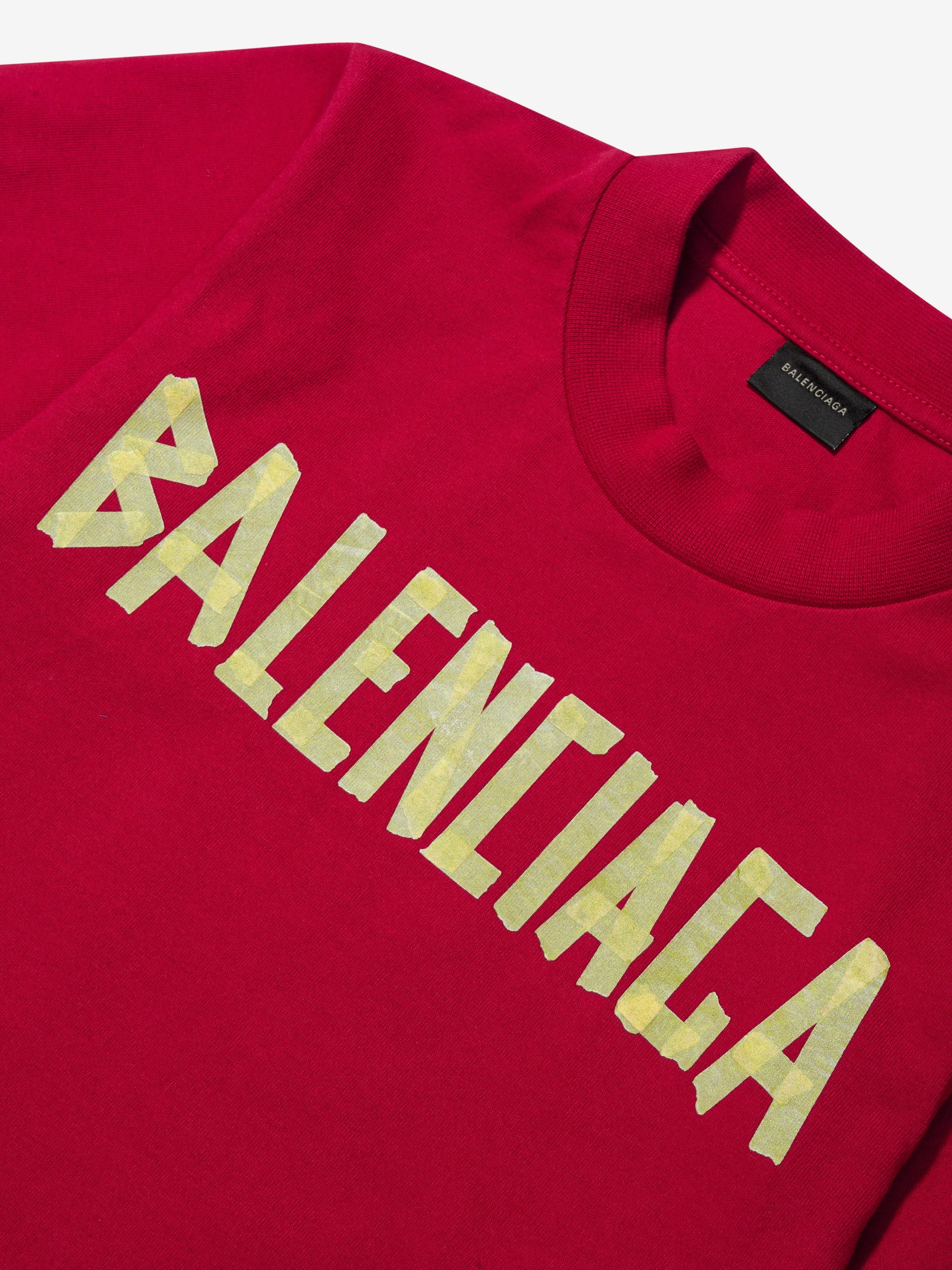 Balenciaga Kids Logo T-Shirt in Red