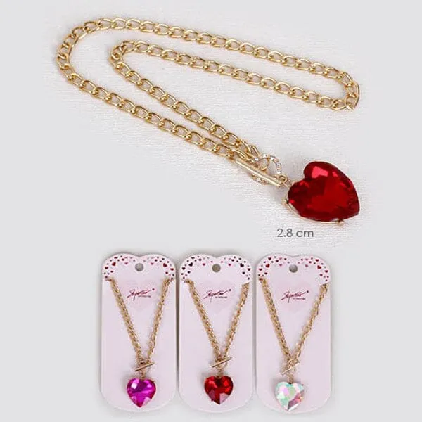 Big Heart Charm Toggle Necklace 2218 (12 units)