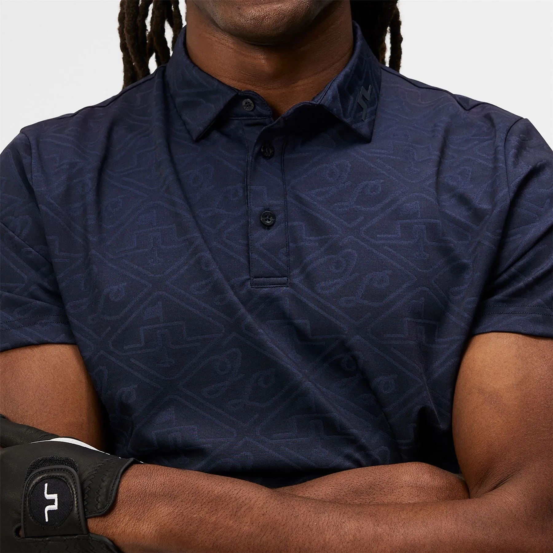 Bison Regular Fit Pro Jacquard Polo JL Navy - AW24