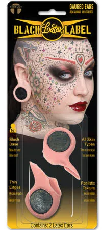 Black Label Latex Prosthetic: Gauged Ears