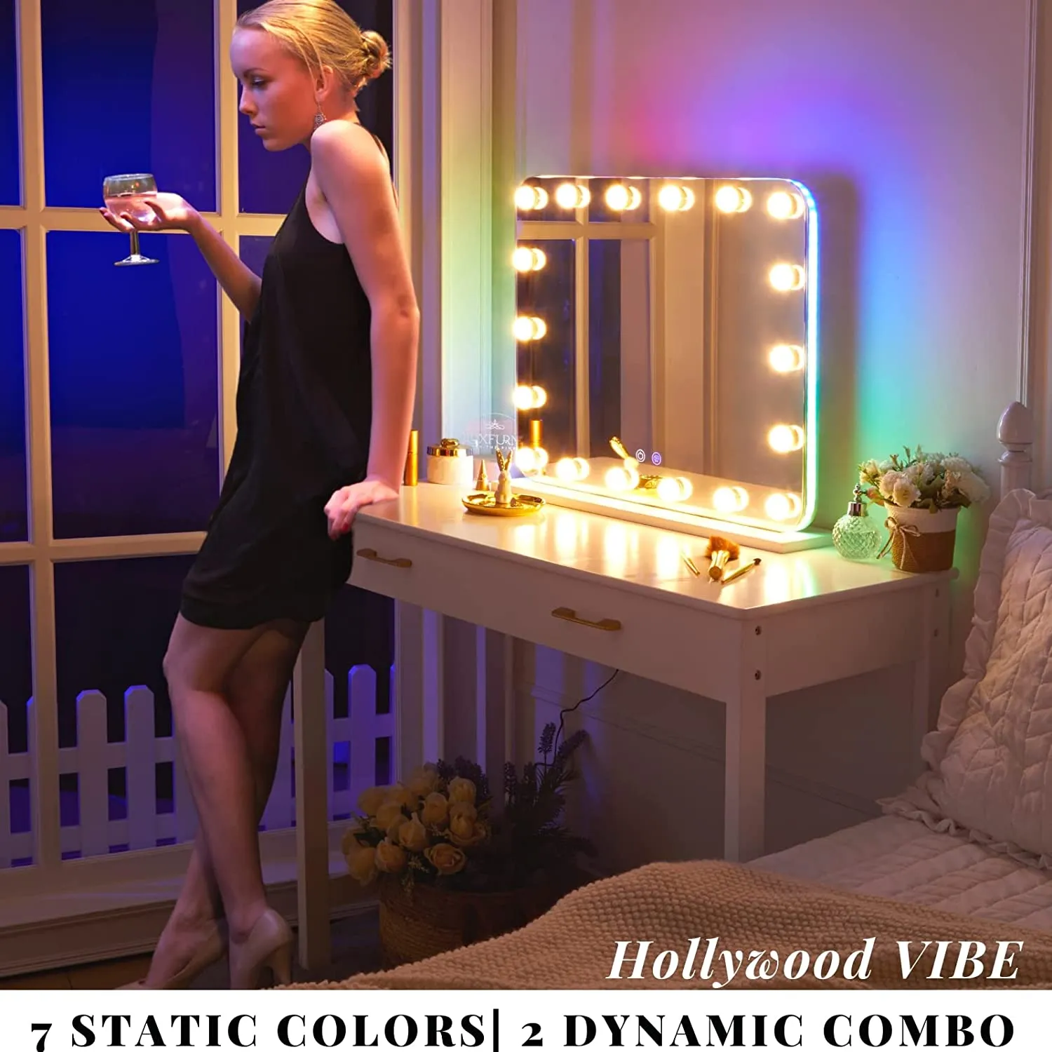 BLOOM RGB Light strip Hollywood Mirror - White