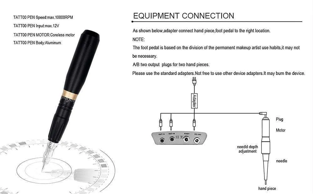 BMX HP100P300 Permanent Makeup Machine Rotary Tattoo Machine Pen For Eyebrow Eyeliner Lip PMU Machine Tattoo Kits