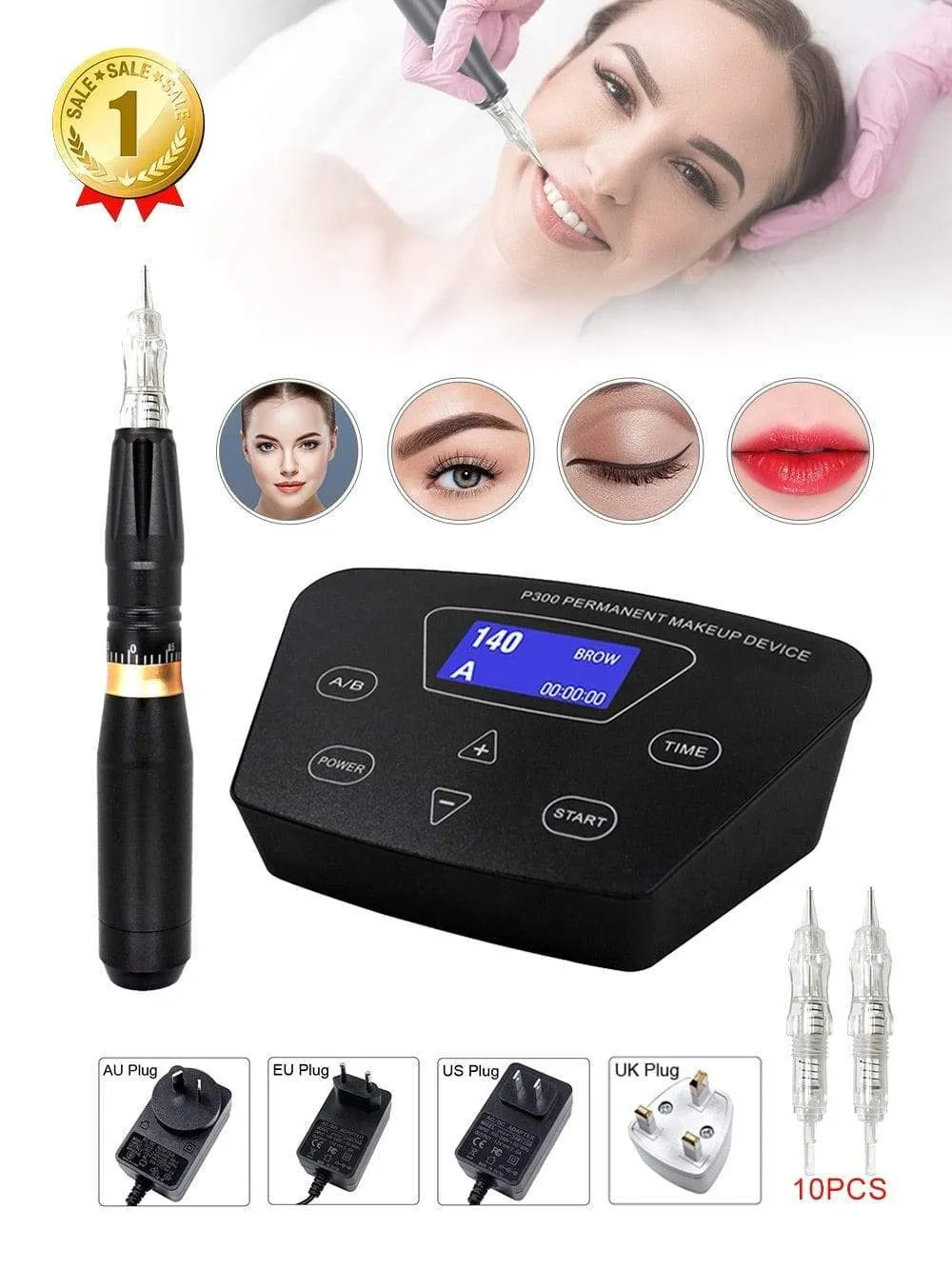 BMX HP100P300 Permanent Makeup Machine Rotary Tattoo Machine Pen For Eyebrow Eyeliner Lip PMU Machine Tattoo Kits