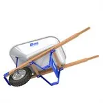 Bon Tool TRADE TOUGH™ STEEL TRAY WHEEL BARROW - 6 CU FT - WOOD HANDLE