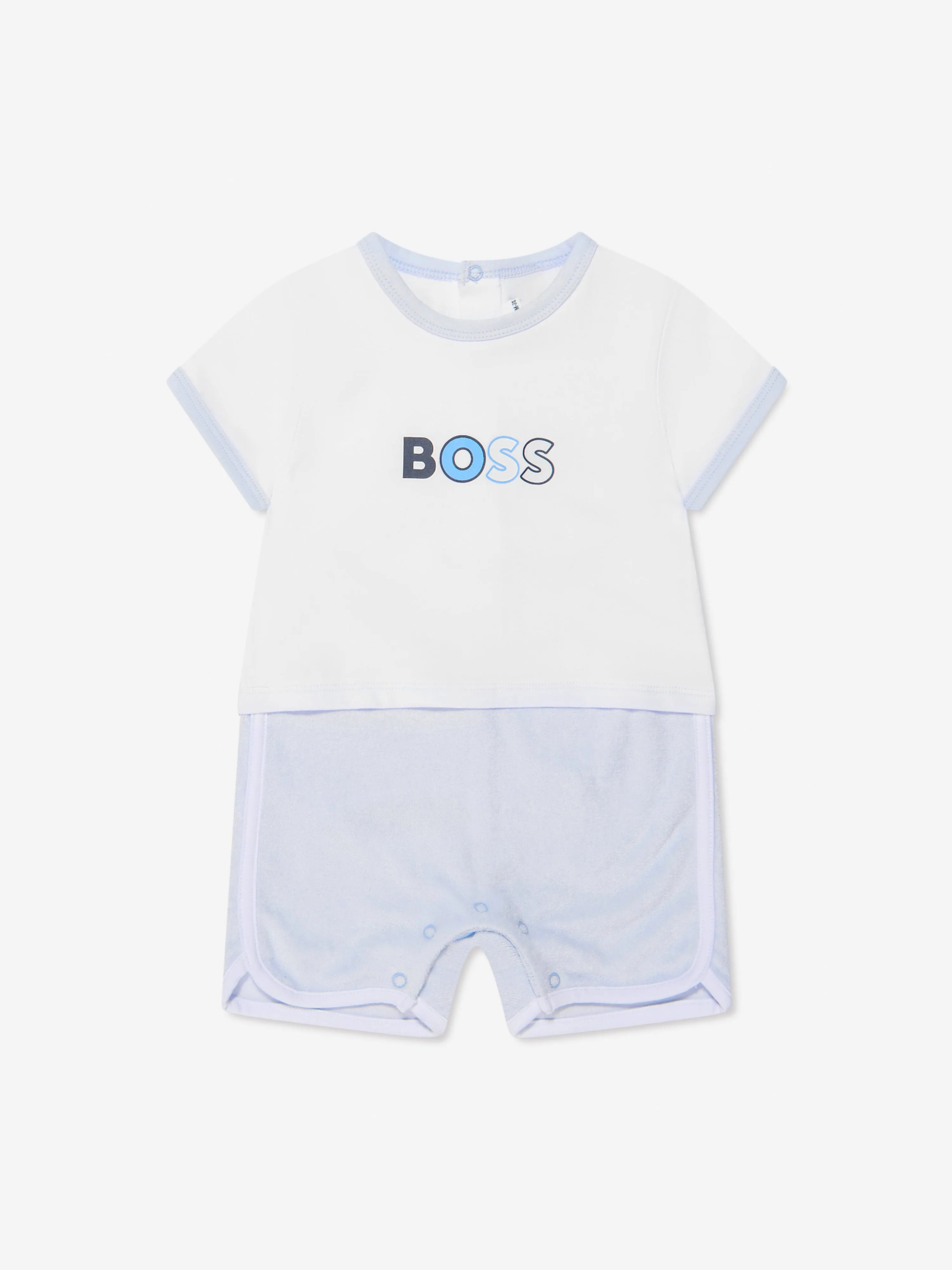 BOSS Baby Boys Organic Cotton Romper in Blue