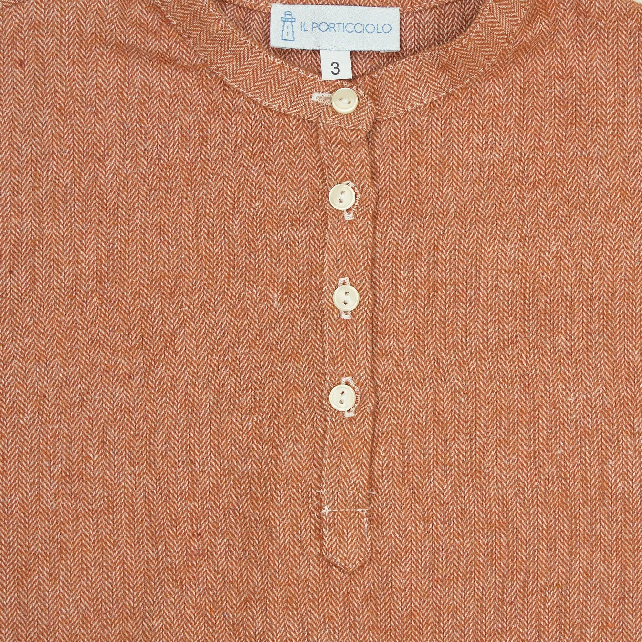 Boy Shirt - Coreana Orange Herringbone