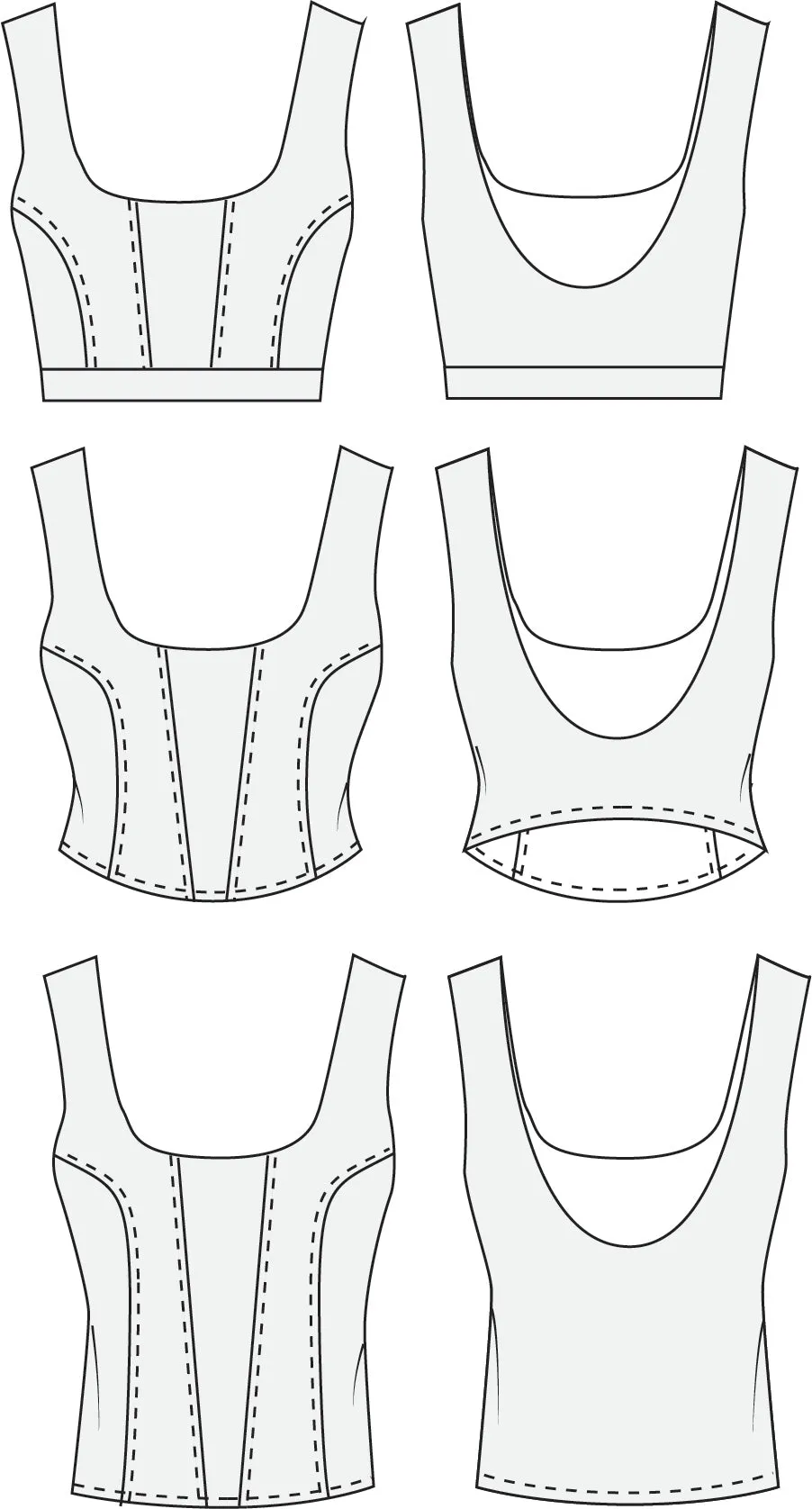 Corset Bra and Top PDF Sewing Pattern B-M