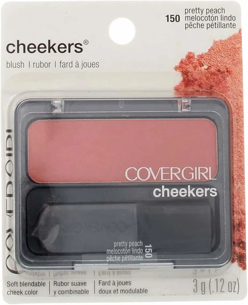 CoverGirl Cheekers Blush, 150 Pretty Peach, 0.12 Ounce