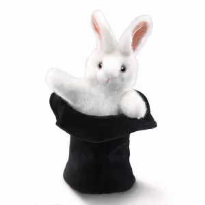 Folkmanis rabbit in hat puppet