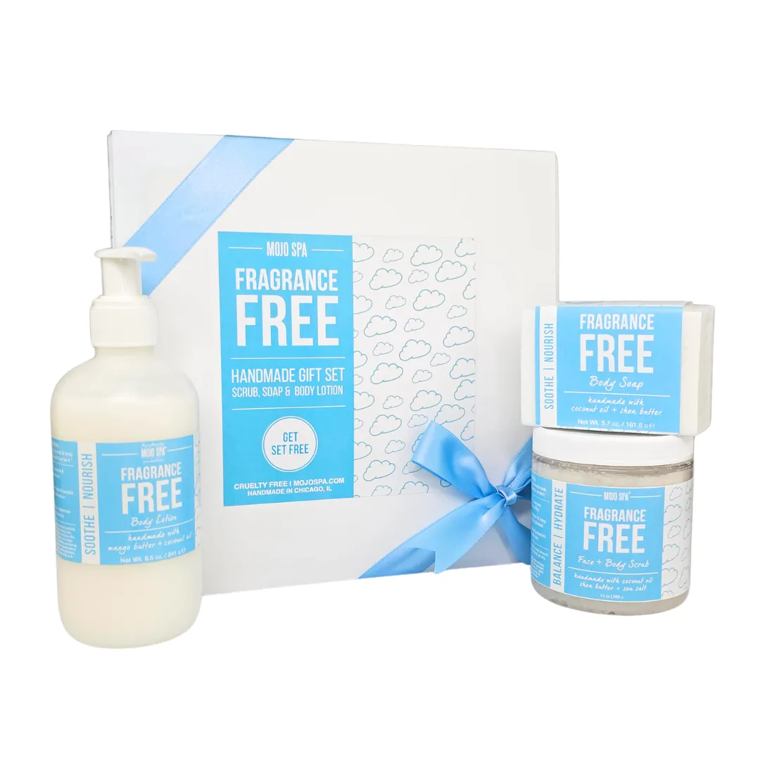 Fragrance Free Scrub, Lotion & Soap Gift Set