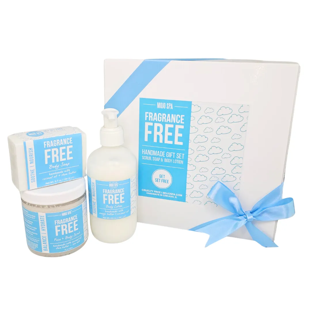 Fragrance Free Scrub, Lotion & Soap Gift Set