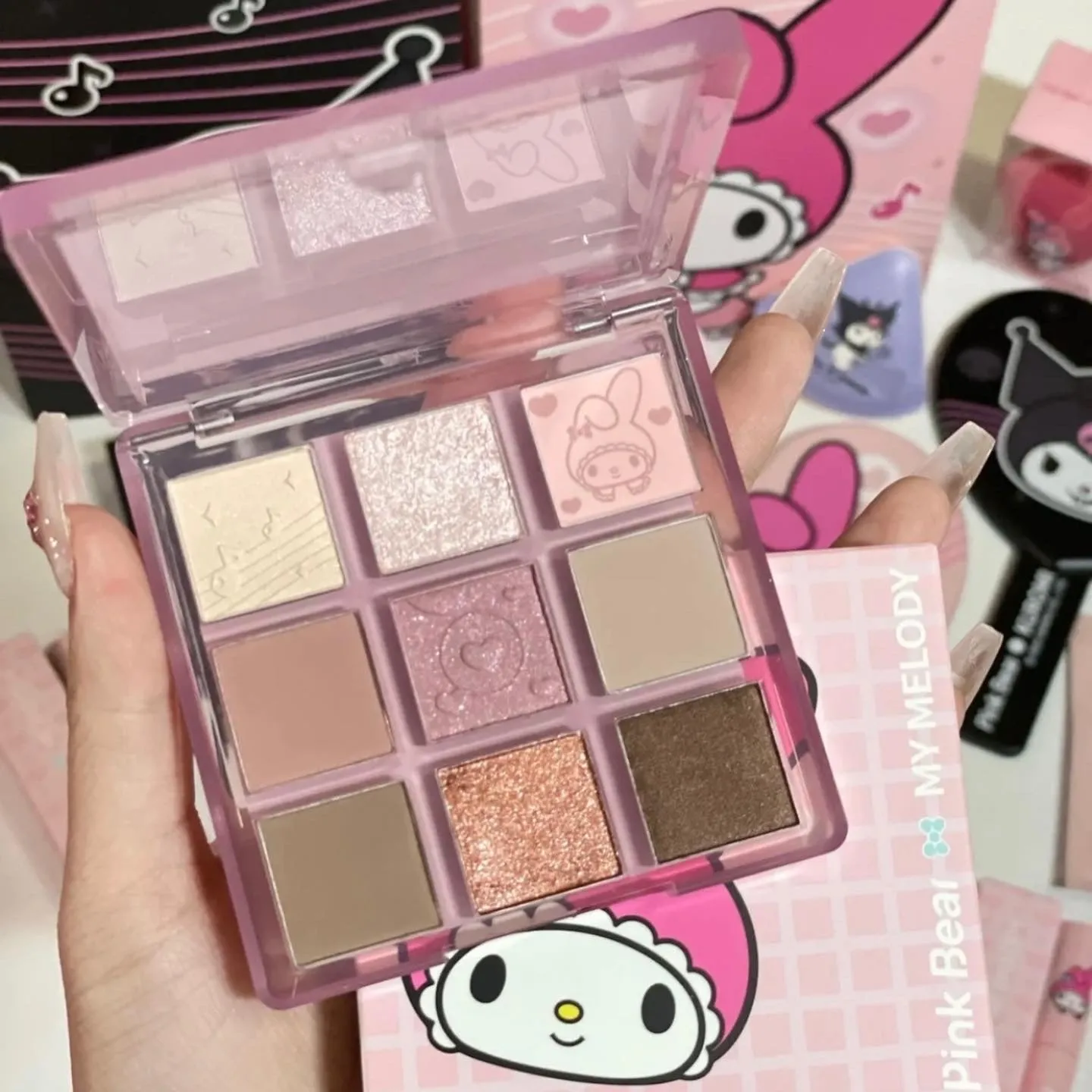 Kuromi / my melody pink bear makeup lip product lip stain or lip mud / eyeshadow