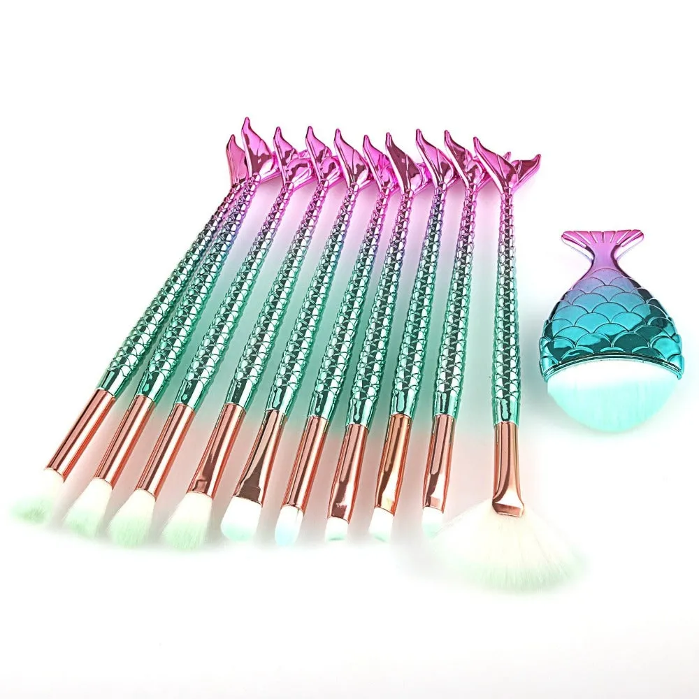 Mermaid Beauty 11 pcs Makeup Brush Set