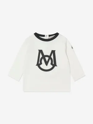 Moncler Enfant Baby Boys Long Sleeve Logo T-Shirt in White