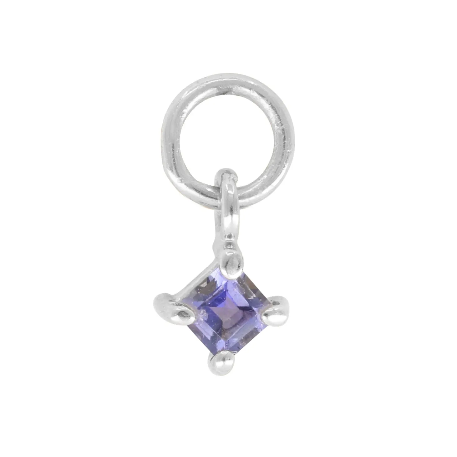 Petite Iolite Silver Charm