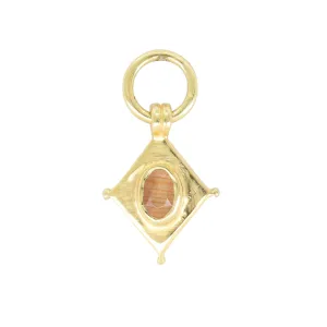 Shield Gold Sunstone Charm