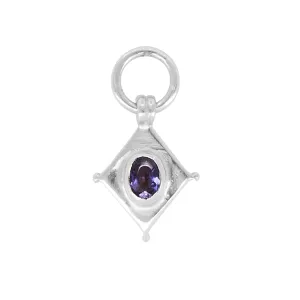 Shield Silver Iolite Charm