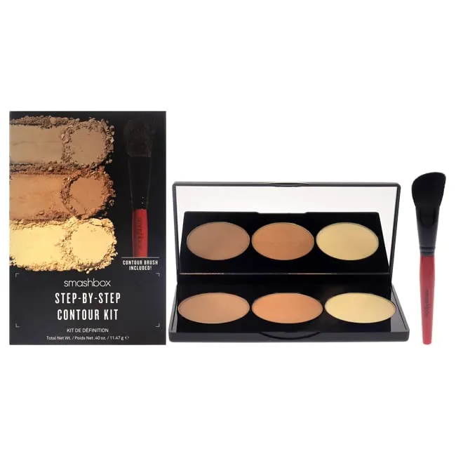 SmashBox Step By Step Contour Kit With Light Medium Brush, Brown, 4 Ounce