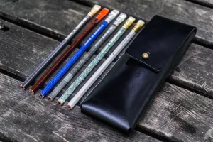 The Charcoal Leather Pencil Case for Blackwing Pencils - Black