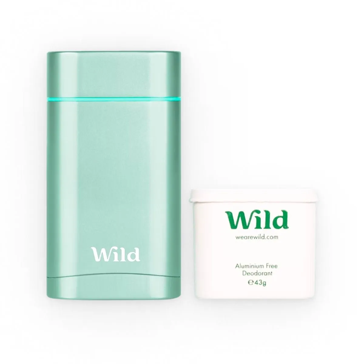 Wild | Aqua Case and Fresh Cotton & Sea Salt Natural Deodorant Starter Pack