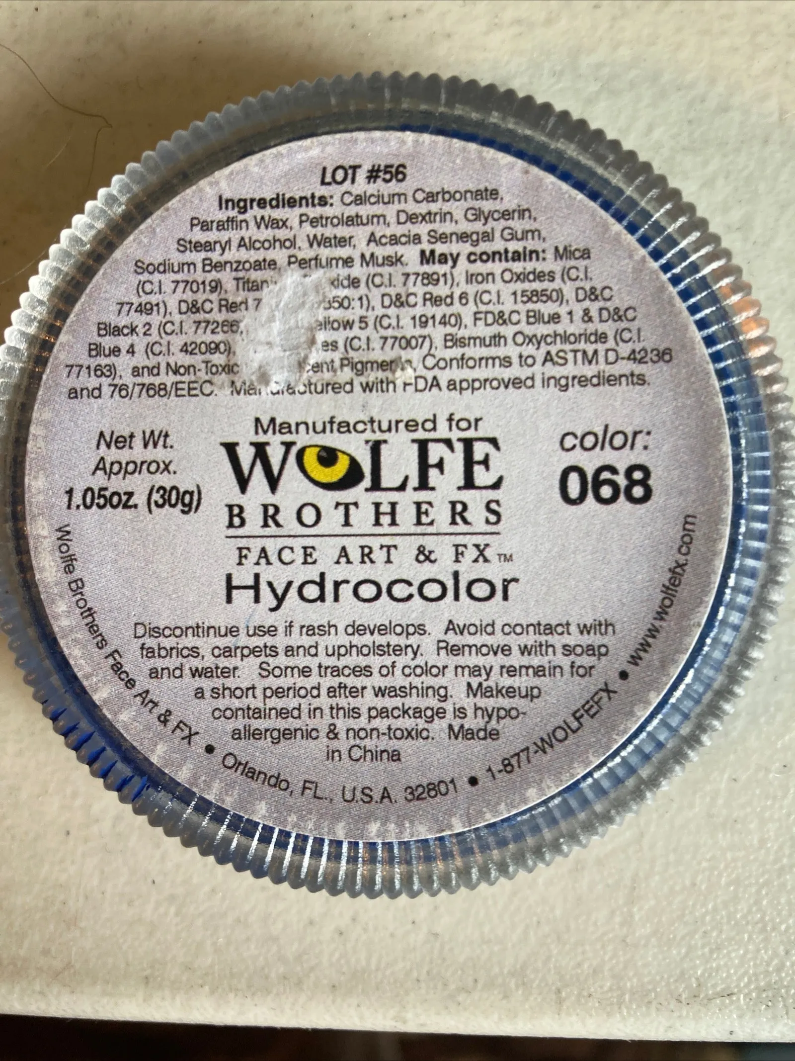 Wolfe Brothers Face Paints - Metallic Silver, Red, Blue 30g