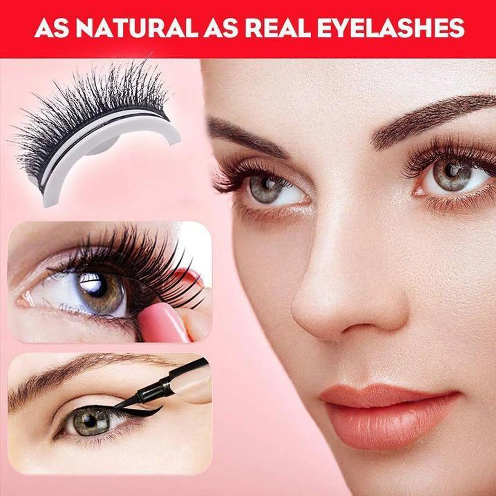 Women's Self Adhesive False Eyelashes Thick Glue Free